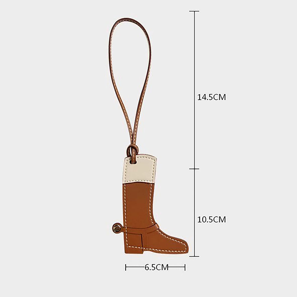 Artisanal Two-Tone Leather Bag Charm – Handmade Multi-Color Detachable Purse Accessory