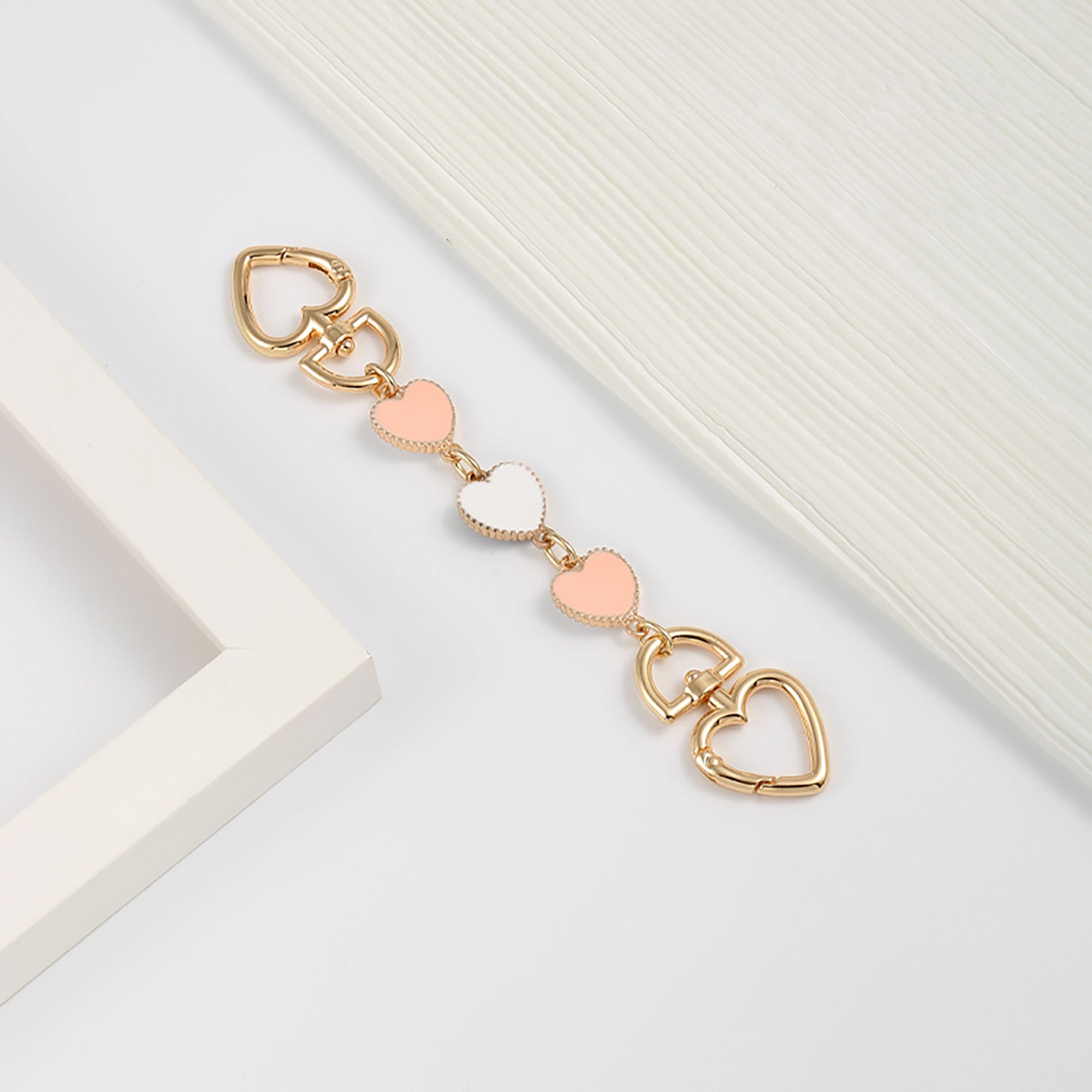 Stylish Metal Heart-Shaped Extender Chain & Metal Bag Strap for Women, Shoulder Strap for Handbag, Trendy & Versatile