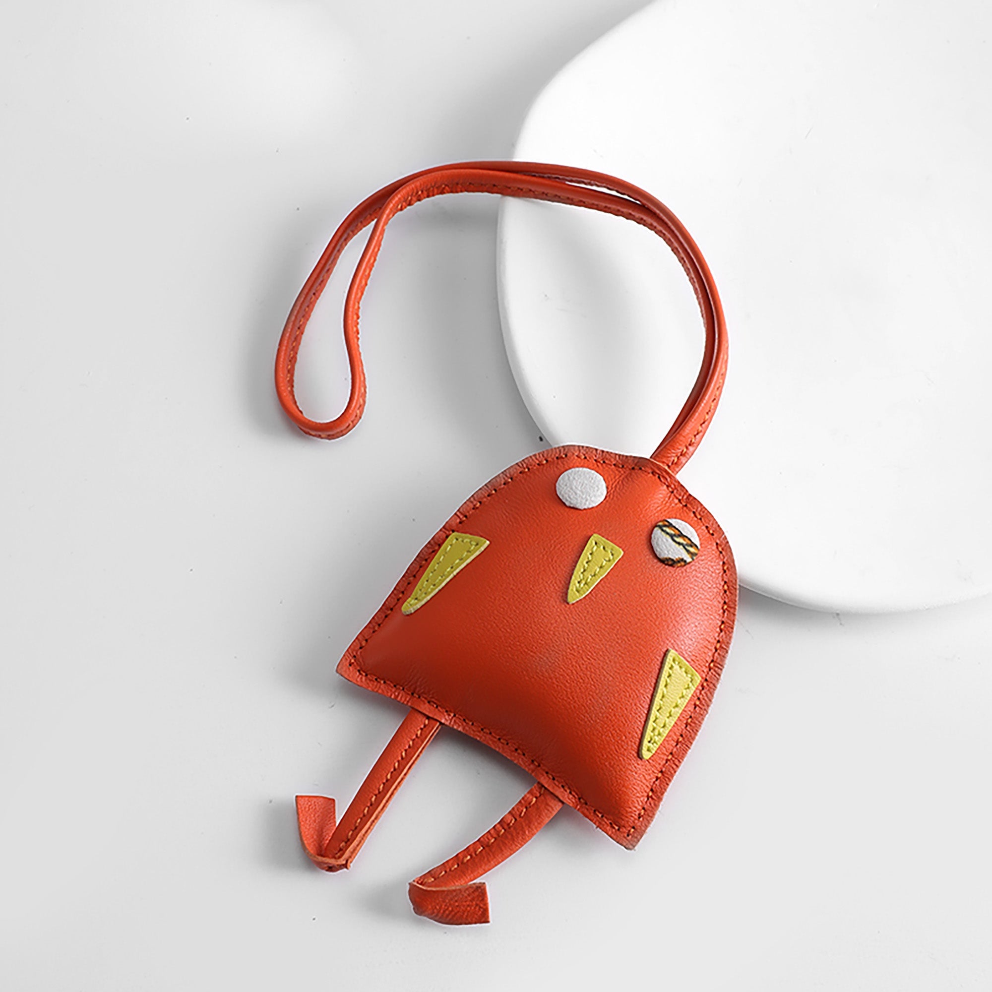 Owl Pendant, Bag Charm, Car Decoration, Light Luxury Cute Plush Doll, Genuine Leather Accessory