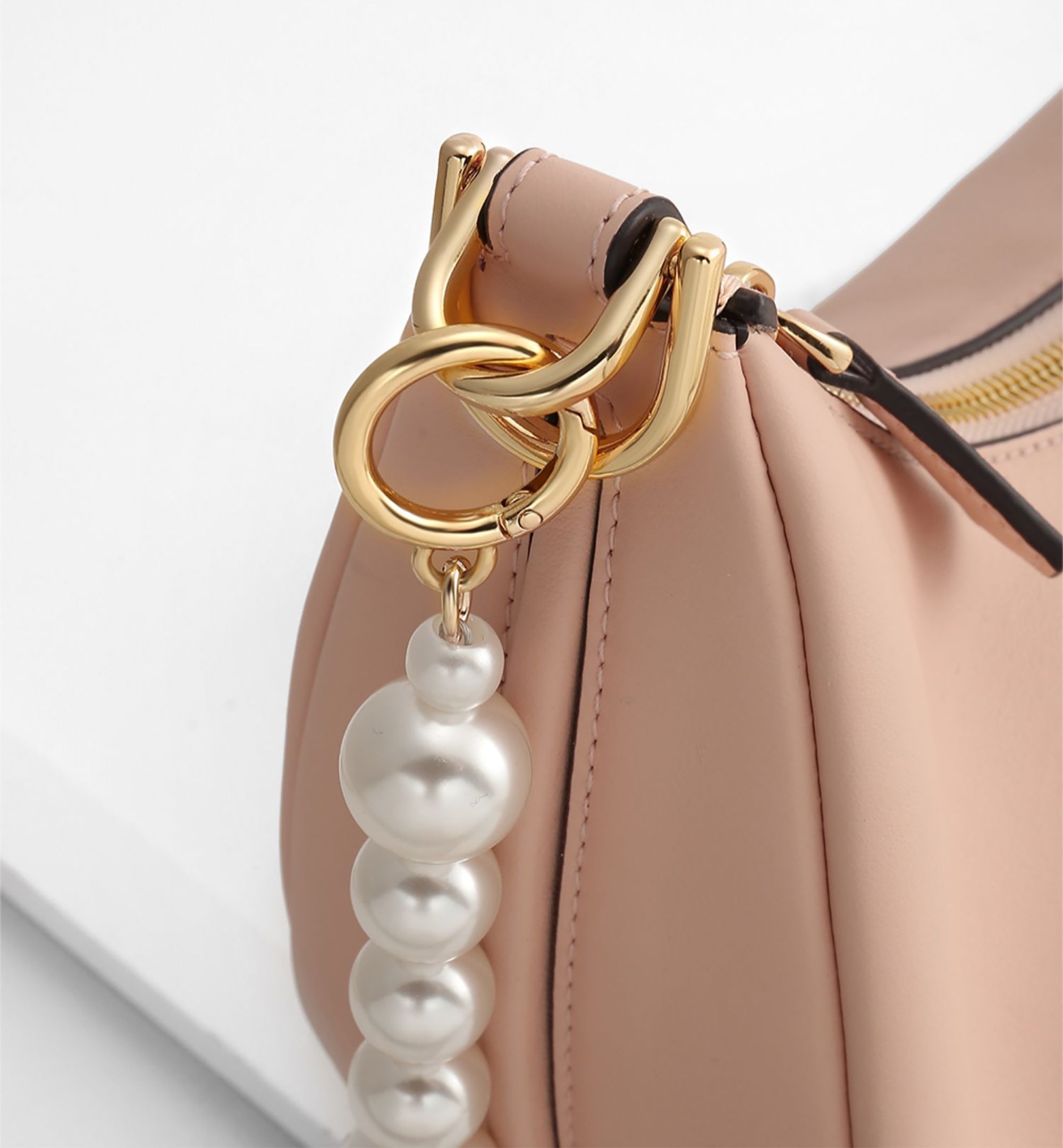 DIY oversized pearl bag chain accessories, handbag straps with short handle chains